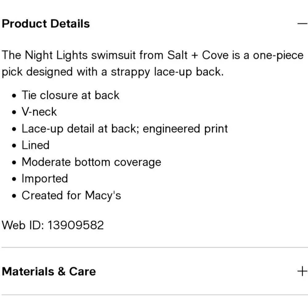 Salt & Cove Juniors Night Lights V-neck One Piece Swimsuit